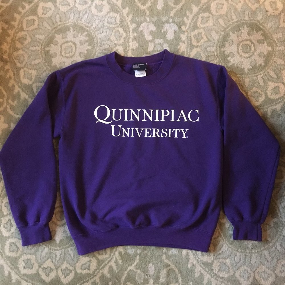 Quinnipiac University crewneck sweatshirt | Purple | Adult small